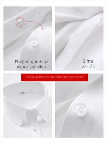 Női rejtett gombos ing, hosszú ujjú, tavasz–ősz, professzionális iroda ruházat, karcsúsított derék, gyűrődésmentes, munkaruházat
