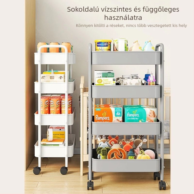 4‑szintes padlón álló, mozgatható tároló konyhához és otthonhoz