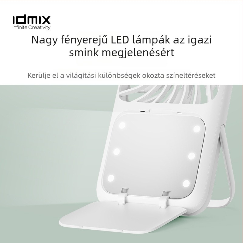 Kézben tartható USB-s újratölthető mini ventilátor, 3 fokozat, halk, beépített akkumulátor
