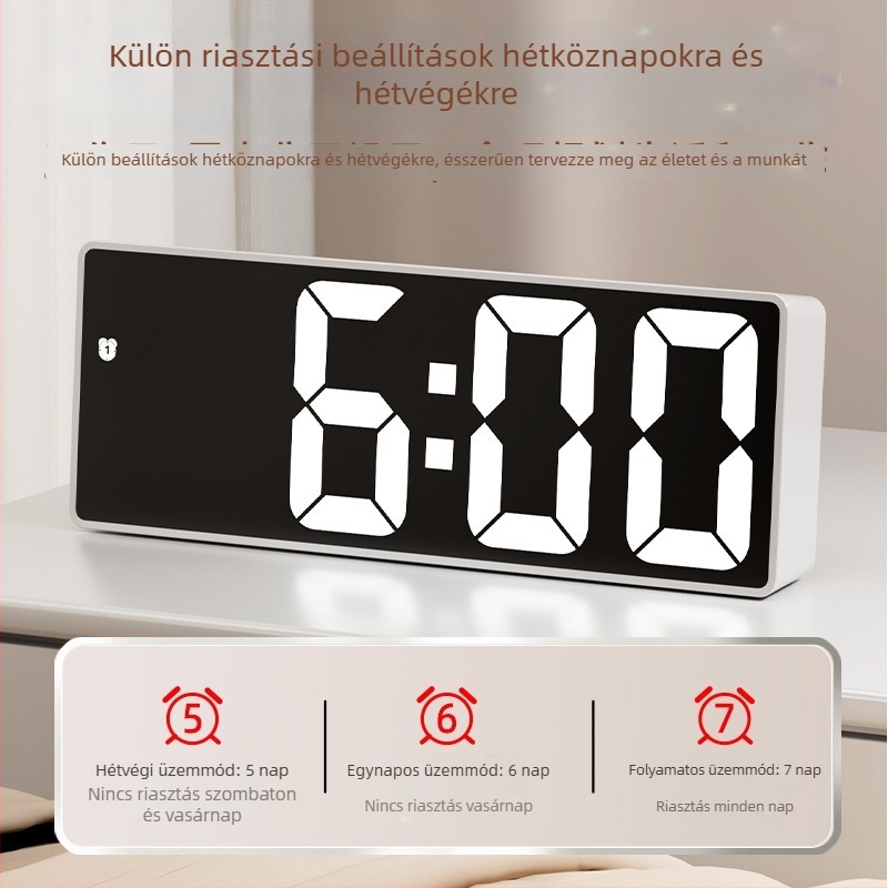 Okos ébresztőóra 2026 - új modell általános- és középiskolások számára, elektronikus óra fiúk és lányok számára, erős ébresztés