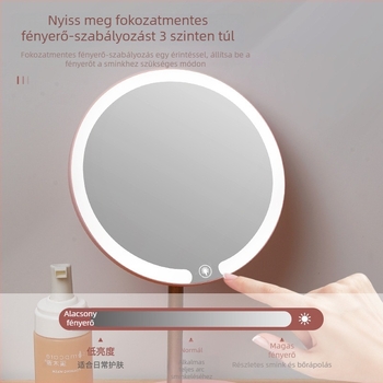 Asztali LED sminktükör érintéses vezérléssel és beépített fénnyel a sminkasztalhoz