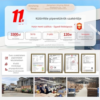 Asztali kétoldalas sminktükör, fém keret, 7–8 hüvelyk, hordozható kollégiumi szobához