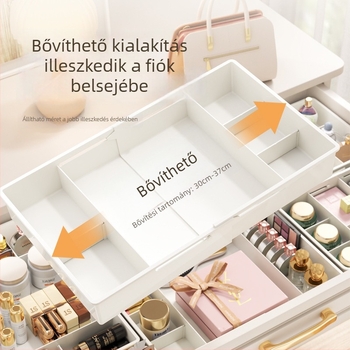 Kinyújtható fiók rendező elválasztókkal konyhai eszközökhöz, kozmetikumokhoz és sminktároláshoz