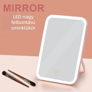 LED smink tükör asztali, összecsukható világítással, kollégiumi szobába