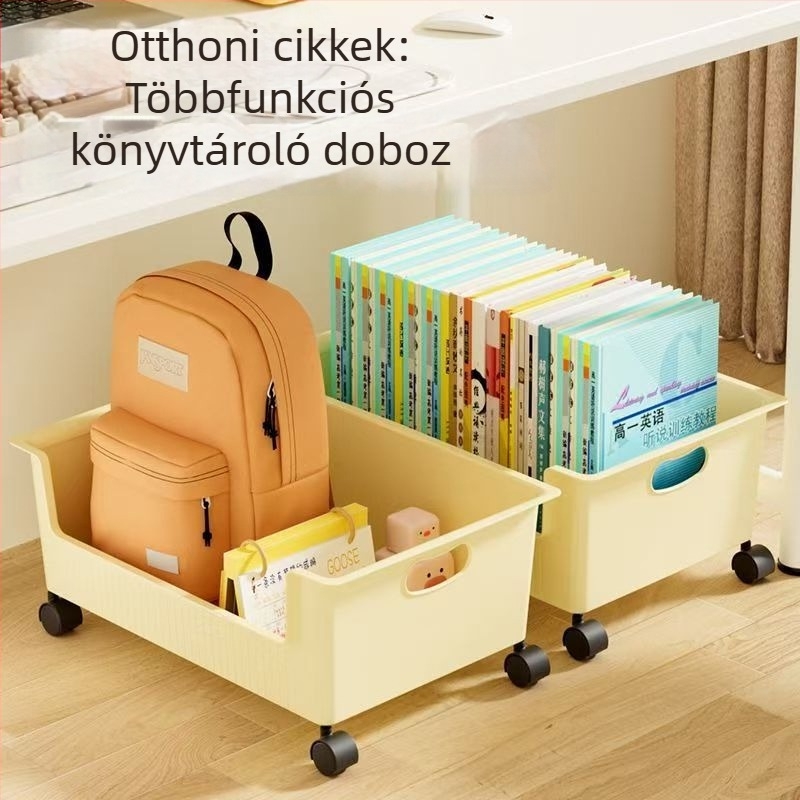Személyre szabható asztali tároló doboz fotókkal és szöveggel, színvariációkkal, kerekes irodai rendező