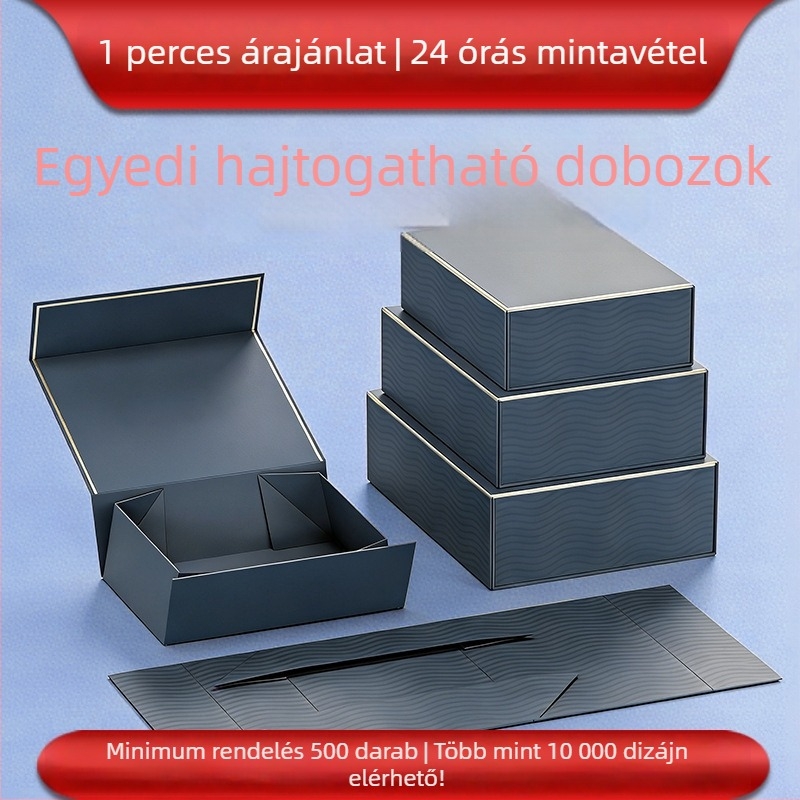 Prémium egy darabból álló összecsukható tároló ajándékdoboz, integrált merev kartondoboz, testreszabható