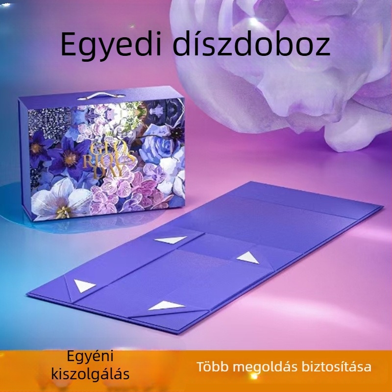 Nagy mágneses ajándékdoboz ruházathoz, helytakarékos egy darabból álló csomagolás
