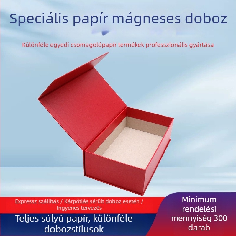 Egy darabból álló, formázott hajtogatható doboz mágneses fedéllel ruhák csomagolására