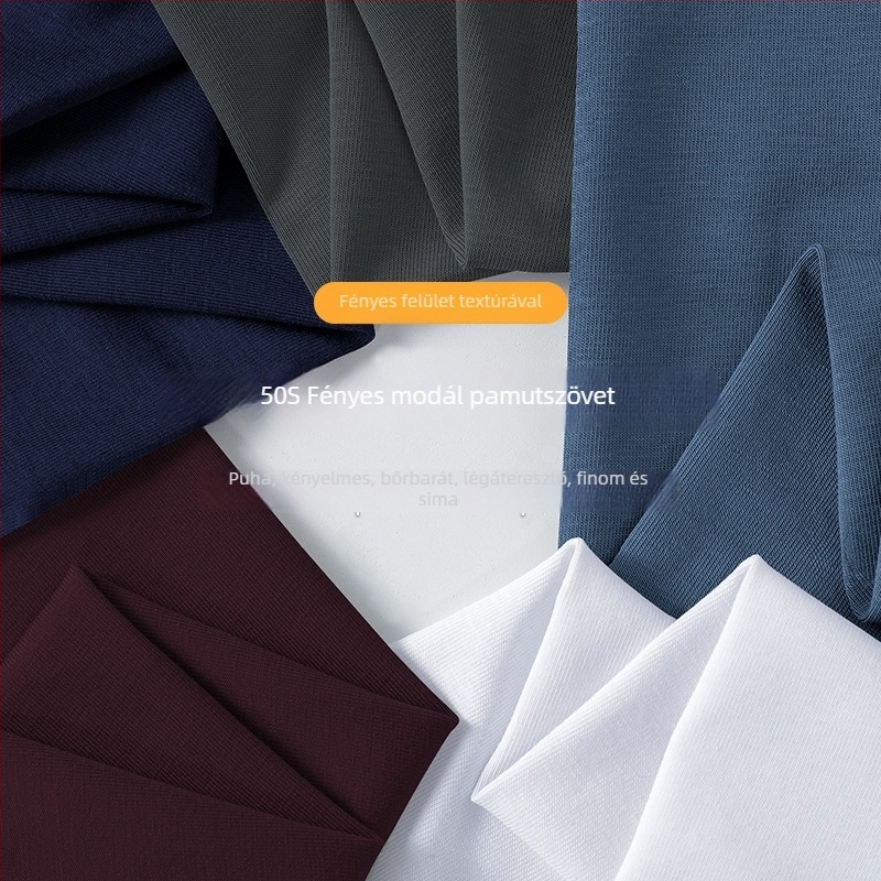 Férfi Modal hosszú ujjú T-shirt, vékony, szűk szabású alapréteg, tavasz–ősz 2026