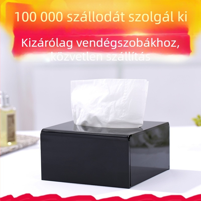 Akril négyszögletes szalvétadoboz szállodák és éttermek részére, vastított műanyag, modern dizájn