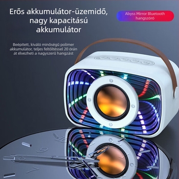 W20 Bluetooth hangszóró űrkapszula formájú Abyss Mirror felülettel, erőteljes hangerő, gazdag hangzás, mély basszus, függőleges dizájn és színes fények