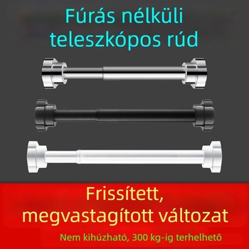 Fúrás nélküli teleszkópos ruhaszárító rúd erkélyre, rozsdamentes acélból
