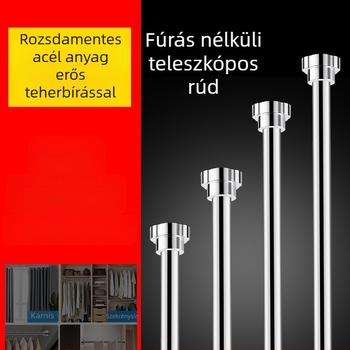 Fúrás nélküli teleszkópos ruhaszárító rúd erkélyre, rozsdamentes acélból