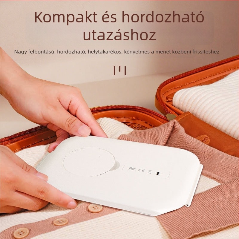 Okos LED-sminktükör fedéllel, hordozható, összecsukható tükör érintésre működik, hálószoba
