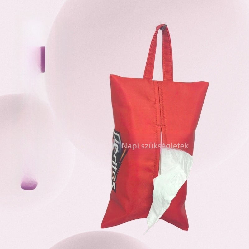Textil zsebkendő-tartó függő pánttal, a nappaliba, az íróasztalra vagy az autóba