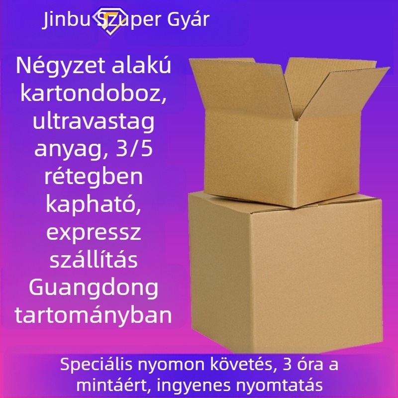 Személyre szabható négyszögletes hajtogatható karton, öt réteg, extrém kemény, 250gsm hullámkarton, logónyomtatás