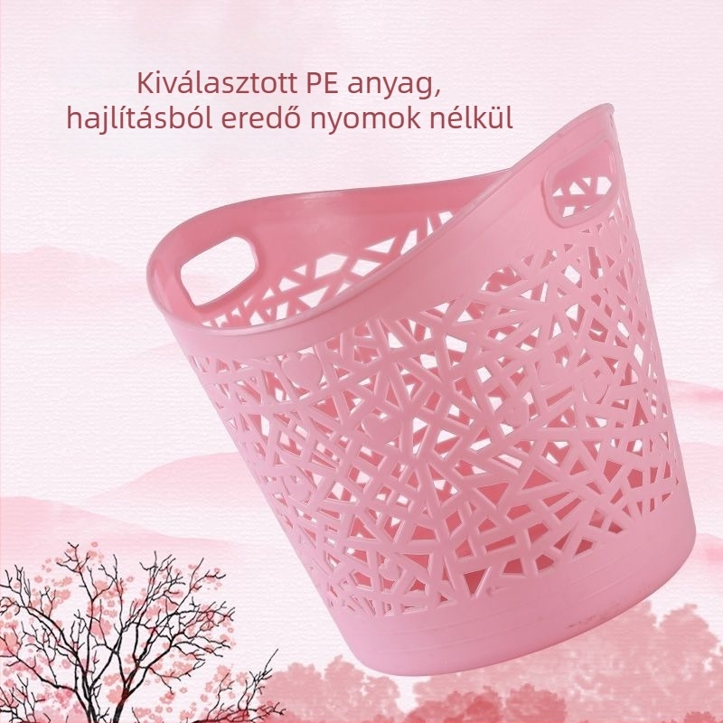 Nagy műanyag tárolókosár trendi dizájnnal, otthoni használatra, nagy kapacitású ruhák és játékok tárolására