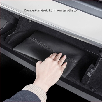 Bőr autós szalvétatartó Tesla Model Y és Model 3 (frissített verzió) rejtett tároló