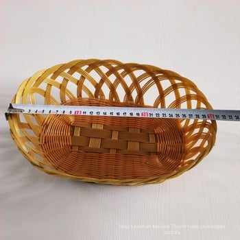 Hosszú fonott rattan tárolókosár