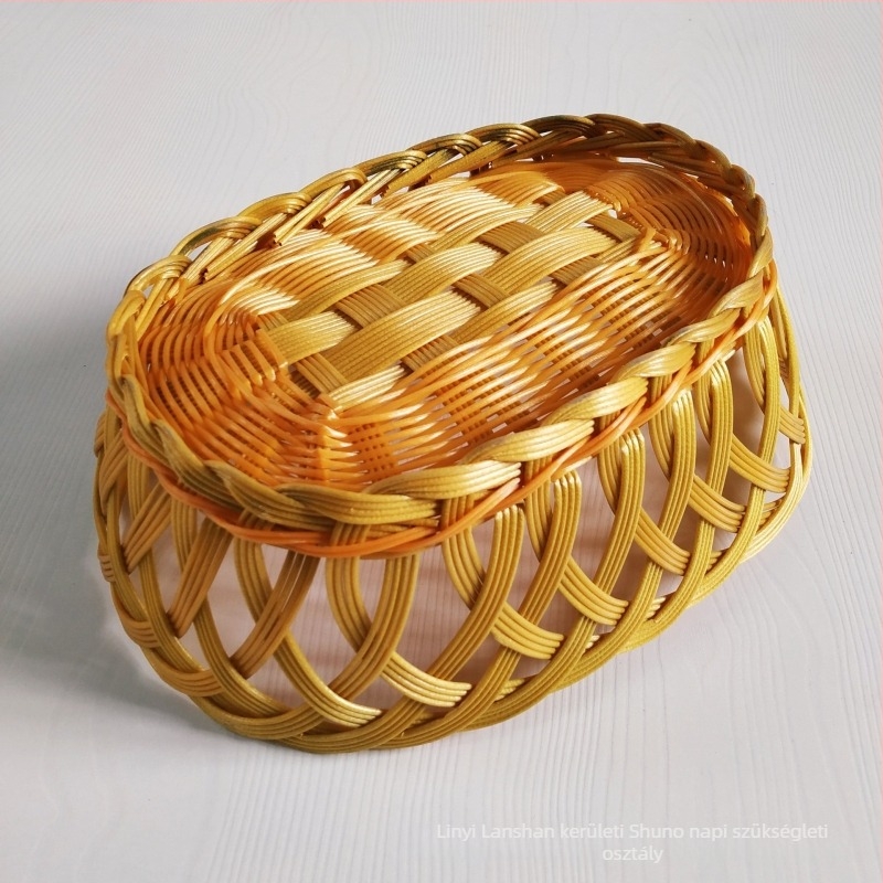 Hosszú fonott rattan tárolókosár