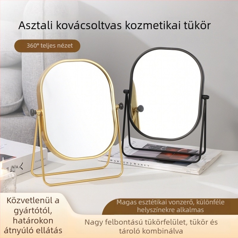 Otthoni használatra tervezett álló sminktükör nagyítóval, letisztult и luxus megjelenésű