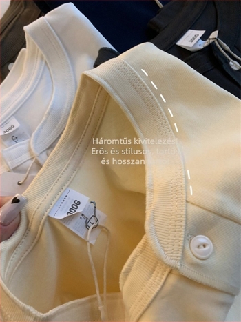 Férfi hosszú ujjú póló Henley gallérral, khaki retro, egyszínű, pamut