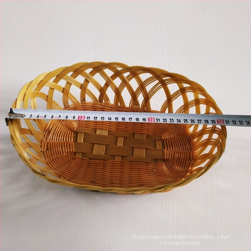 Hosszú rattan tárolókosár otthoni rendszerezéshez