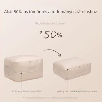 Tömörítéses ágyneműtároló táska, nagy kapacitású, ideális pehelykabátokhoz és ágyneműhöz