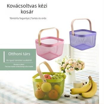 Négyszögletes kézben tartható tárolókosár