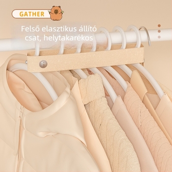 Ruhákhoz tömörítő tárolópanel porvédő huzattal, összecsukható textil tároló táska pehelykabátokra