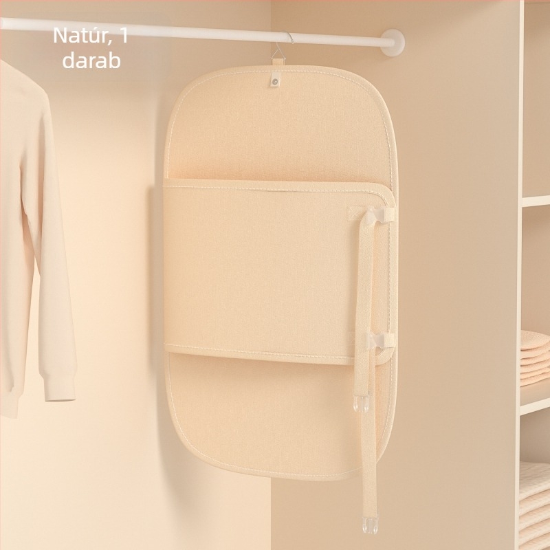 Ruhákhoz tömörítő tárolópanel porvédő huzattal, összecsukható textil tároló táska pehelykabátokra