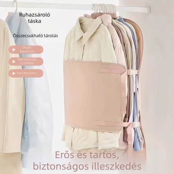 Porvédett, összehajtható szövetes tároló táska dzsekikhez, gardrób rendező és tömörítő panel