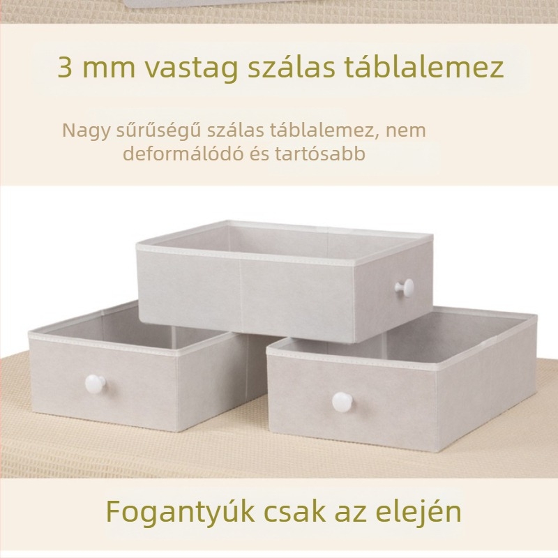 Összehajtható tároló doboz nem szőtt anyagból, nagy kapacitású, otthoni használatra, fiókos stílusú szervező