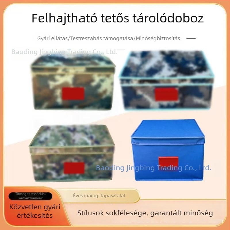 Kamufláž összecsukható tároló doboz – katonai kiképzésre és felszerelés rendezésére, zöld
