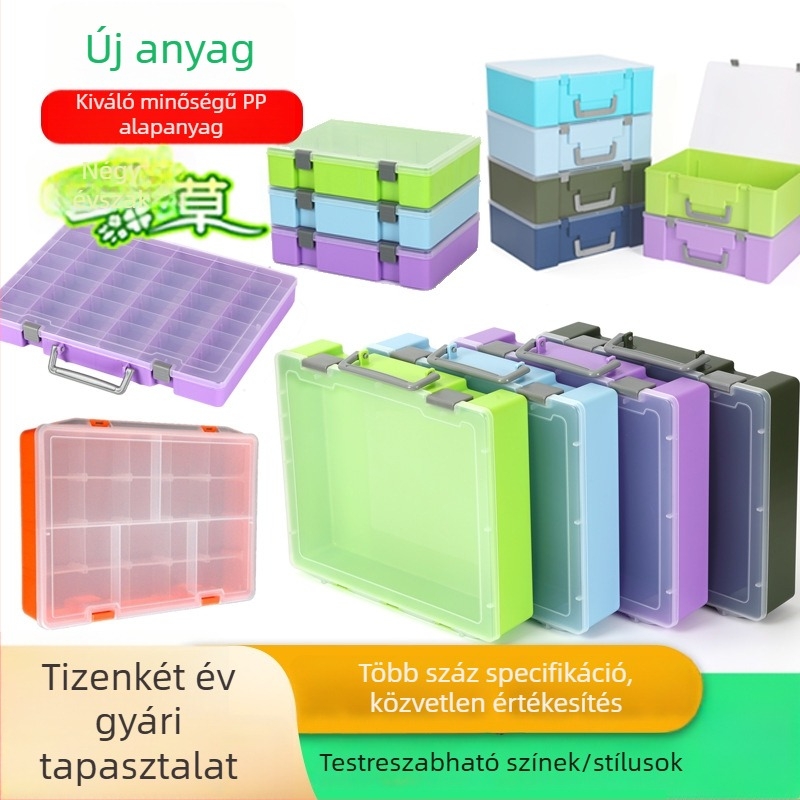 Hordozható, két szintes műanyag tároló doboz szerszámokhoz és alkatrészekhez, LEGO játékdoboz