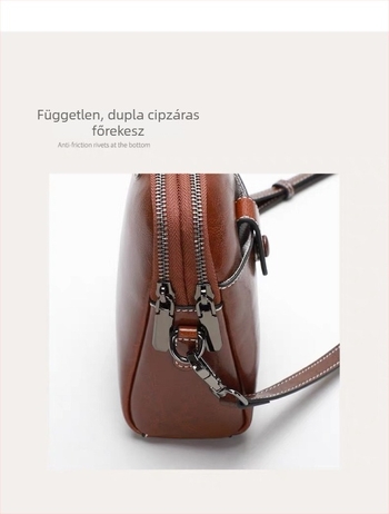 Női mini crossbody táska valódi bőrből, telefontartó zsebbel, kompakt négyszögletes dizájn