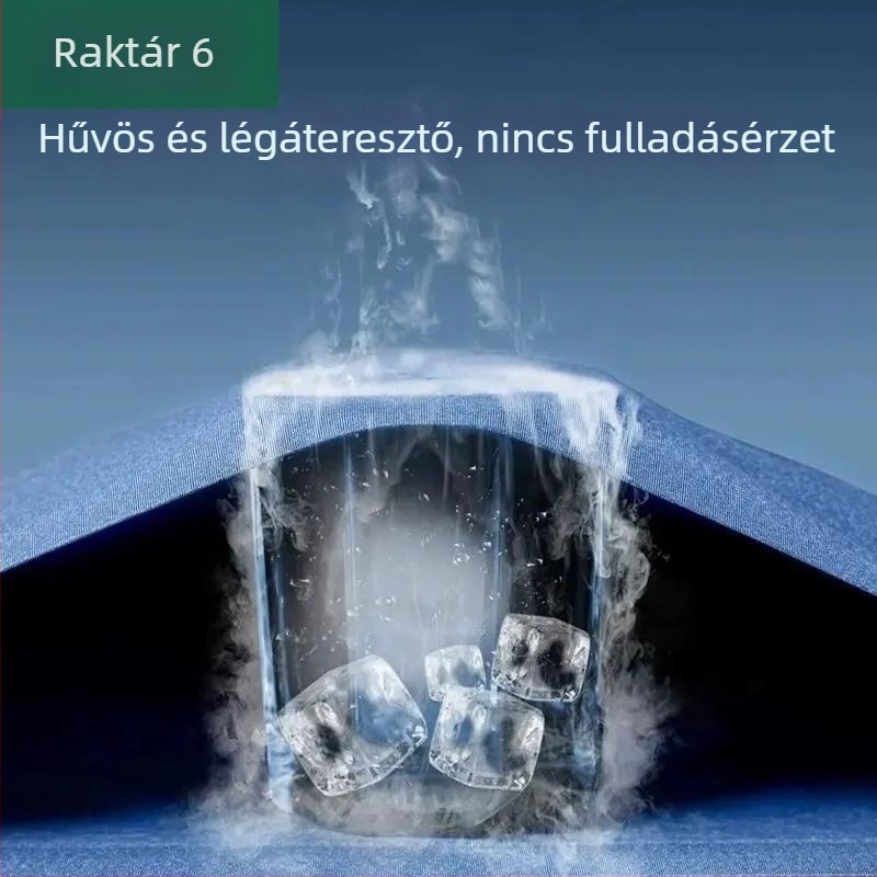 Férfi nyári Ice Silk anyagból készült póló, könnyű, lélegző, gyorsan száradó, rövid ujjú
