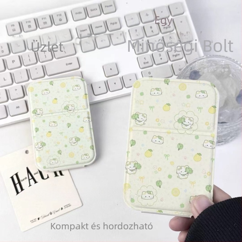 Pomelo levél mintás összecsukható sminktükör, asztali sminktükör, hordozható retusáló tükör