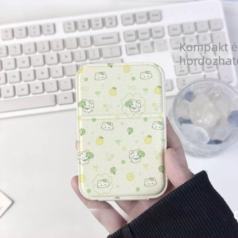 Pomelo levél mintás összecsukható sminktükör, asztali sminktükör, hordozható retusáló tükör