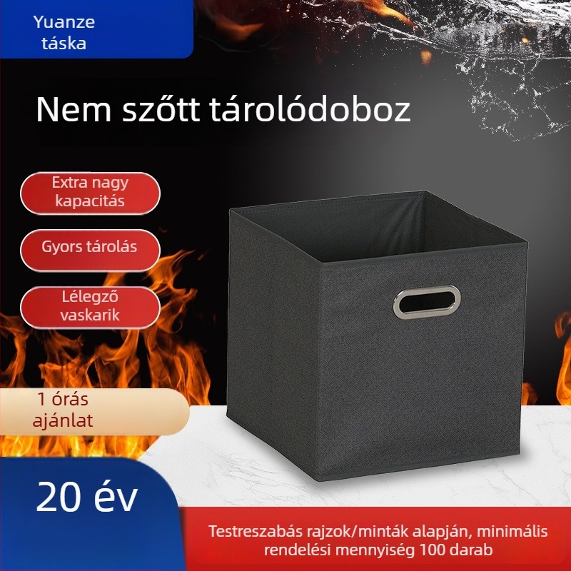 Személyre szabható ruhatároló doboz, összecsukható, nagy kapacitású, nem szőtt textilből