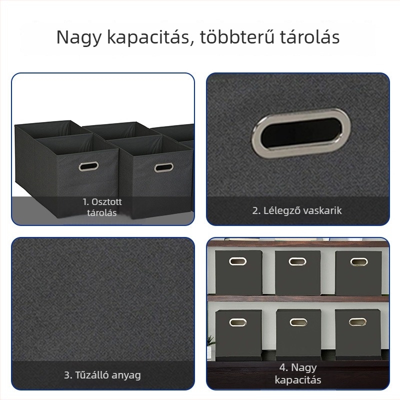 Személyre szabható ruhatároló doboz, összecsukható, nagy kapacitású, nem szőtt textilből
