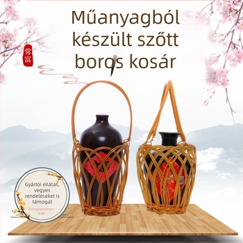 Készleten: Műanyag szövésű boros kosár, teherbírás akár 5 kg