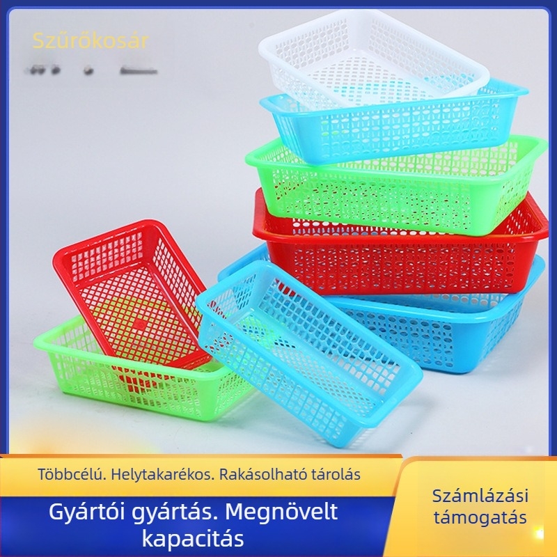 Műanyag zöldségmosó kosár, konyhai tároló kosár, leeresztő kosár, multifunkcionális, modern minimalista dizájn