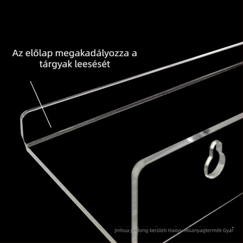 Akril U-formájú falra szerelhető kozmetikai tároló fúrás nélkül, fürdőszobába