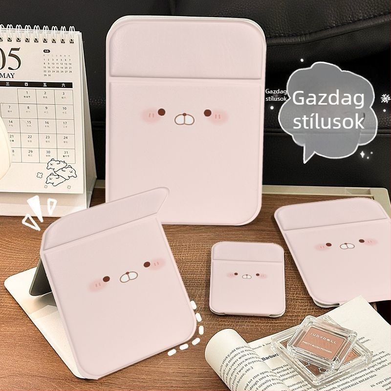 Kedves nyuszi – asztali összecsukható sminktükör — hordozható iroda és kollégiumi szoba számára