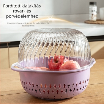Személyre szabott konyhai kettős rétegű mosókosár zöldségek és gyümölcsök számára, átlátszó, nagy kapacitású műanyag