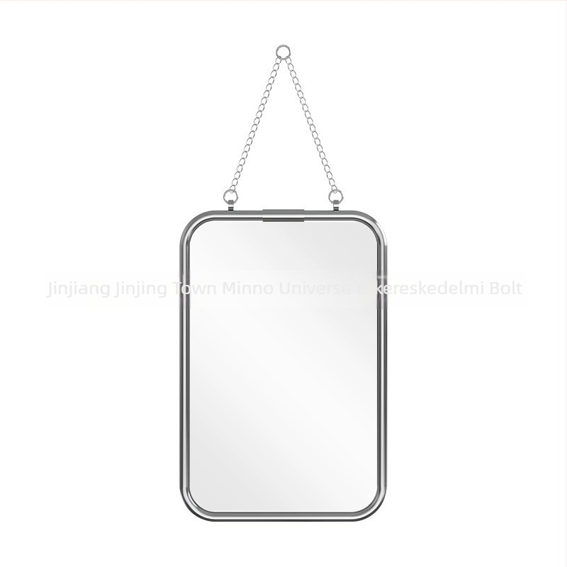 Négyzet alakú, modern minimalist metal hárompaneles tükör, falra szerelhető, fürdőszobai dekoratív HD tükör
