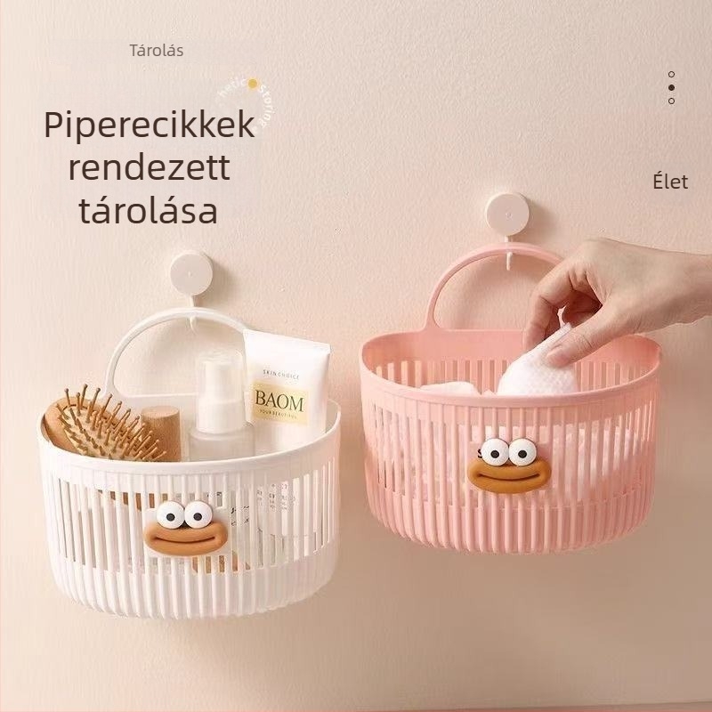 Többfunkciós kis függőkosár fürdőszobába és kollégiumba, falra szerelhető, 6 szintű tároló