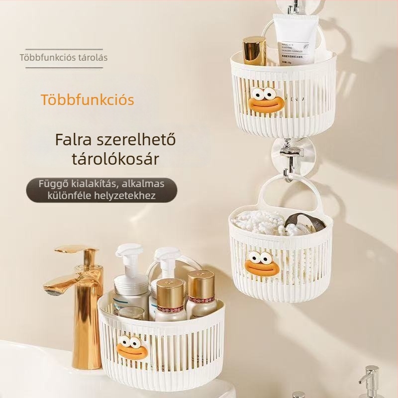 Többfunkciós kis függőkosár fürdőszobába és kollégiumba, falra szerelhető, 6 szintű tároló