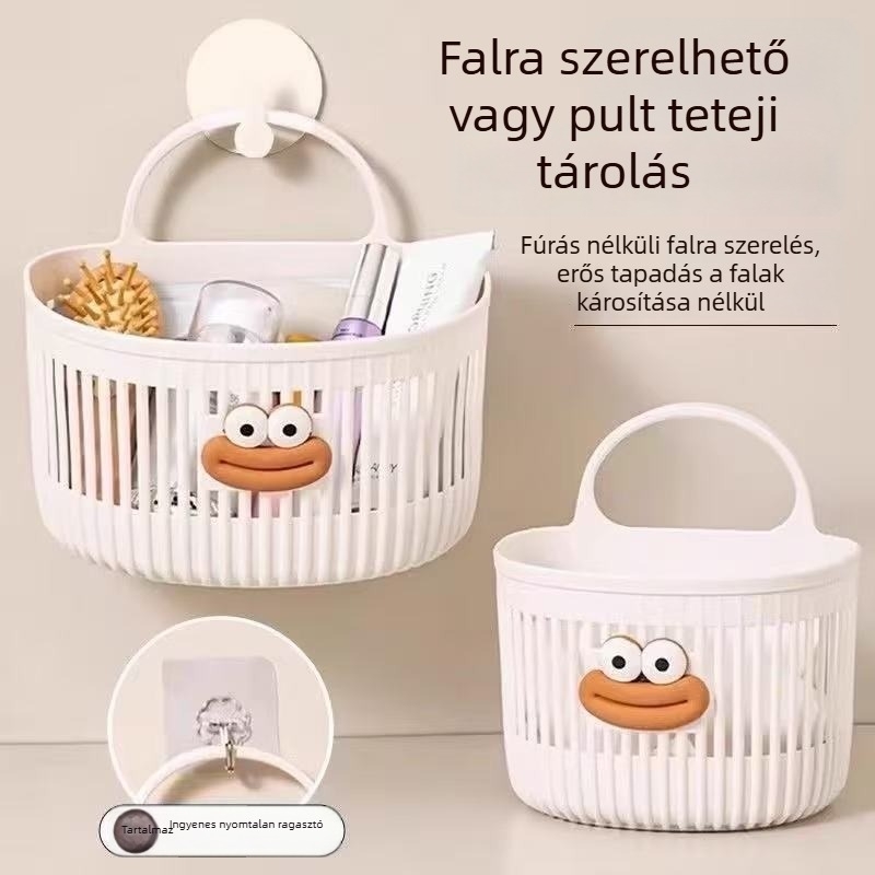 Többfunkciós kis függőkosár fürdőszobába és kollégiumba, falra szerelhető, 6 szintű tároló